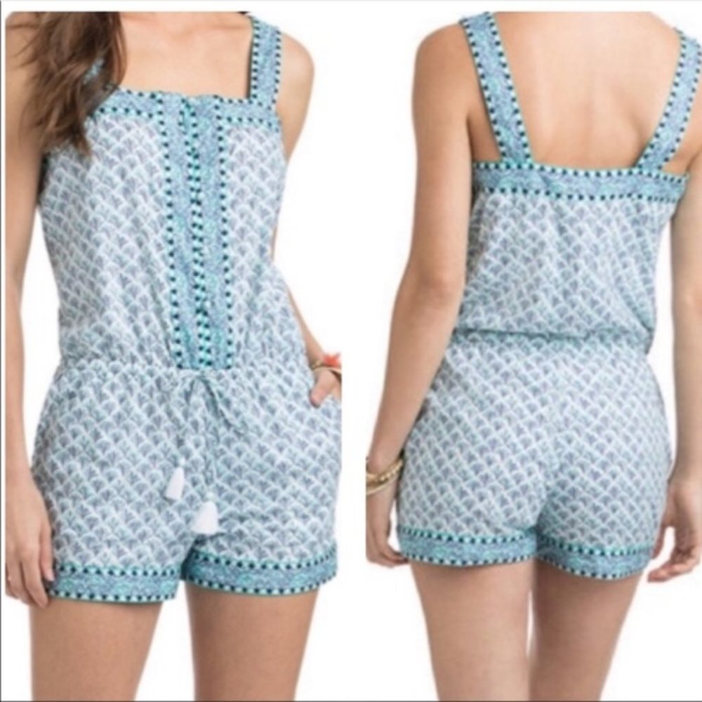 Vineyard Vines Tiny Leaves Cotton Romper S